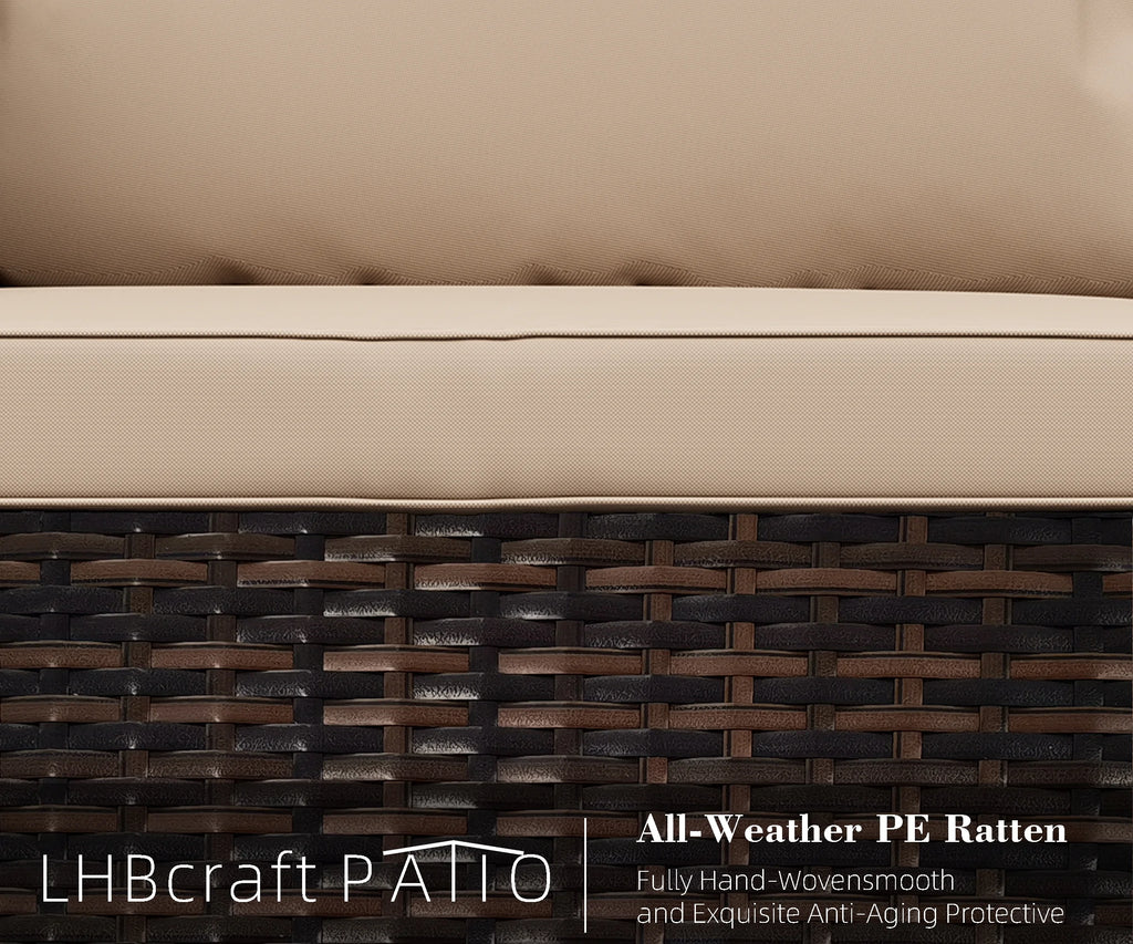 4 PCS Rattan Wicker Patio Conversation Set Q11590