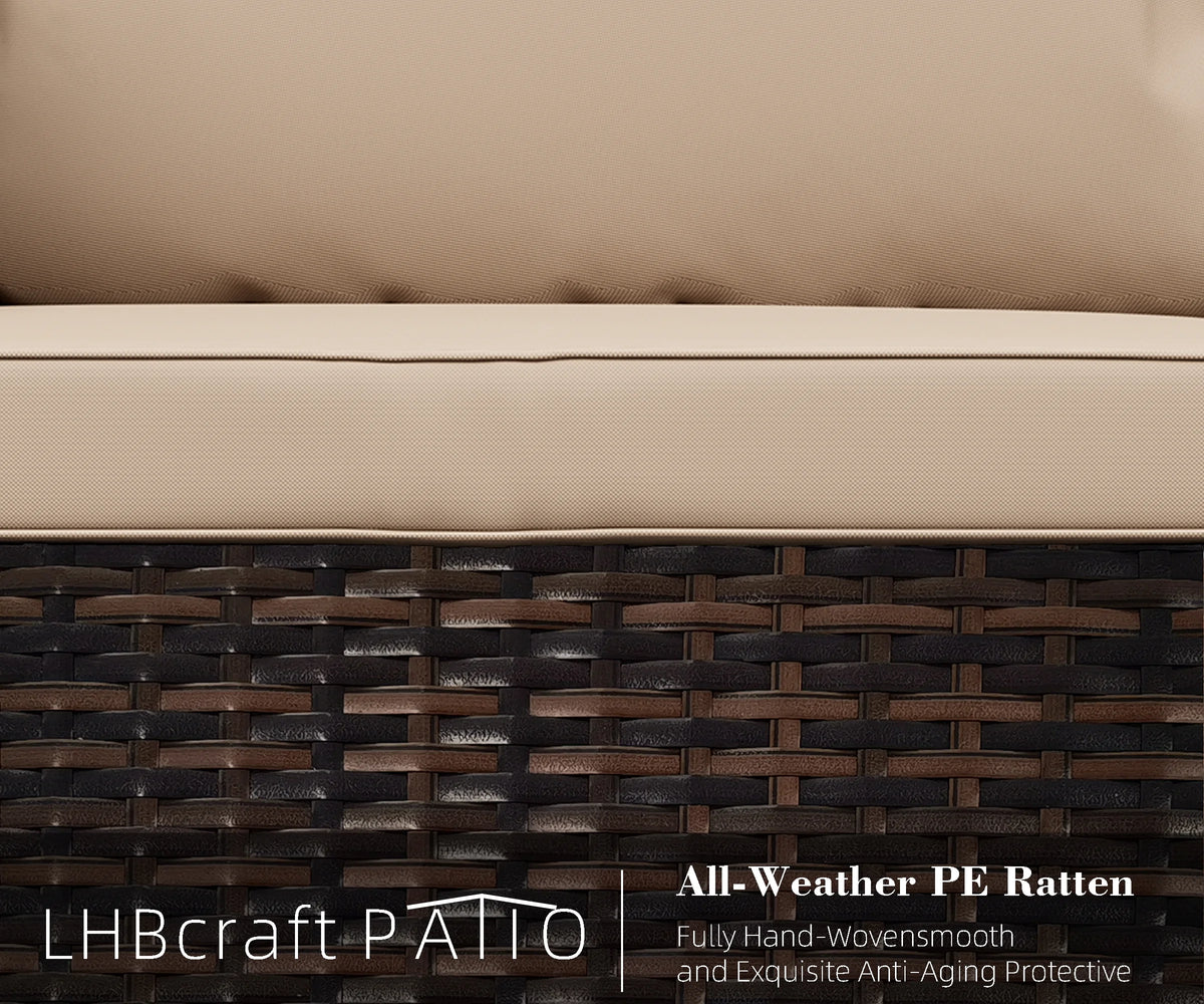4 PCS Rattan Wicker Patio Conversation Set Q11590