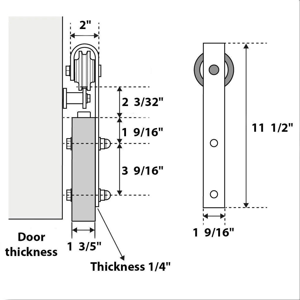 Brown Sliding Barn Door 24 x 80 with 6.6FT Track B825