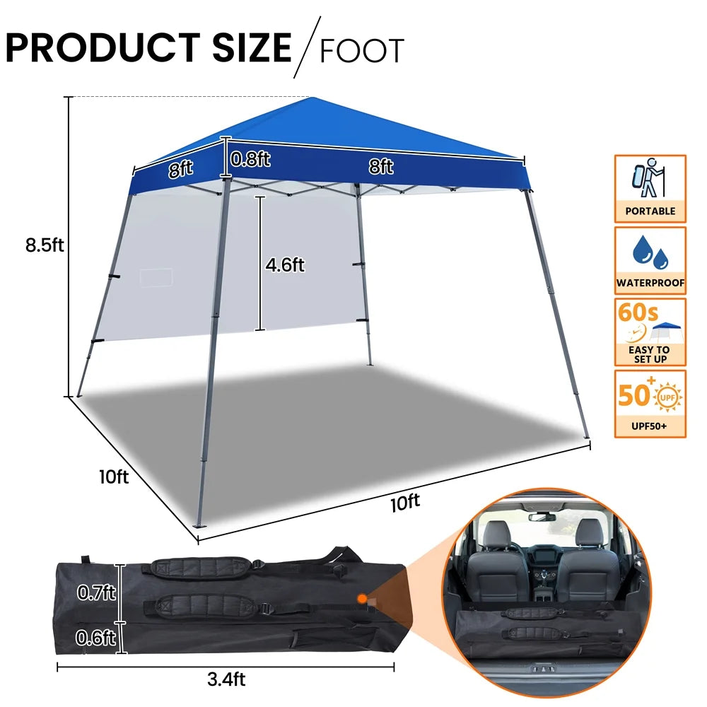 Blue Pop-Up Canopy with Backpack Bag D752317